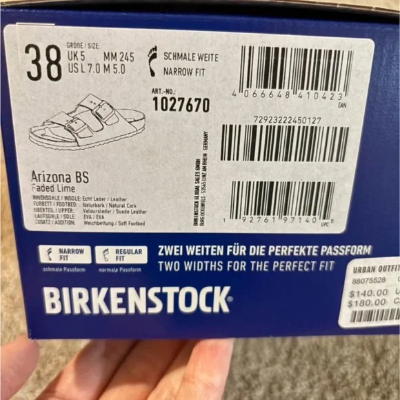 birkenstock faded lime suede leather arizona sandals - Picture 5 of 5